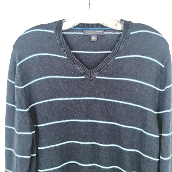 Banana Republic Men's L Silk Cashmere Striped - Picture 2 of 11